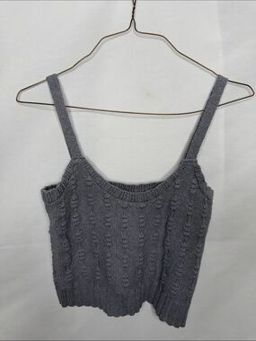 Weekend Max Mara Gray Cable Knit Tank
